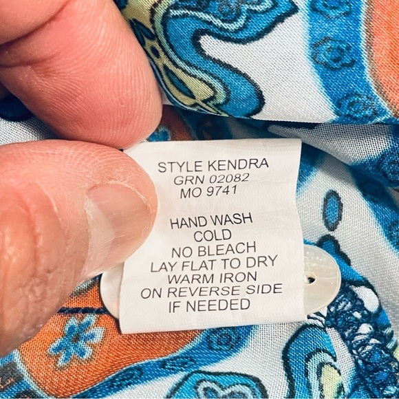 Anthropology Fig and Flower geometric floral print top size M - Picture 11 of 14